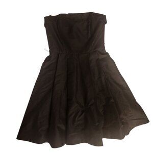 White House Black Market Strapless Black Cocktail Dress Size 6 Zipper Pockets